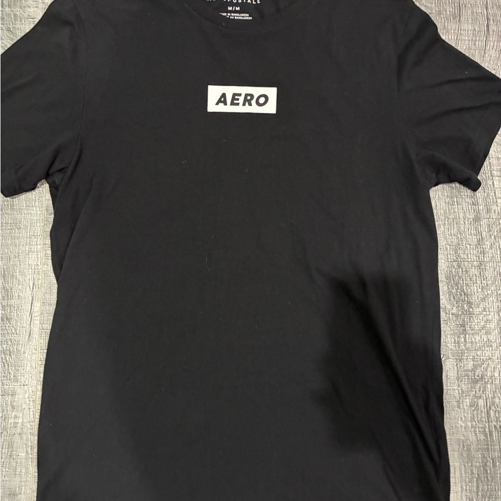 Aeropostale Black T-Shirt with White Aero Patch